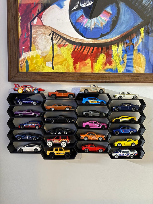 10 Car Honey Comb Stand - Black