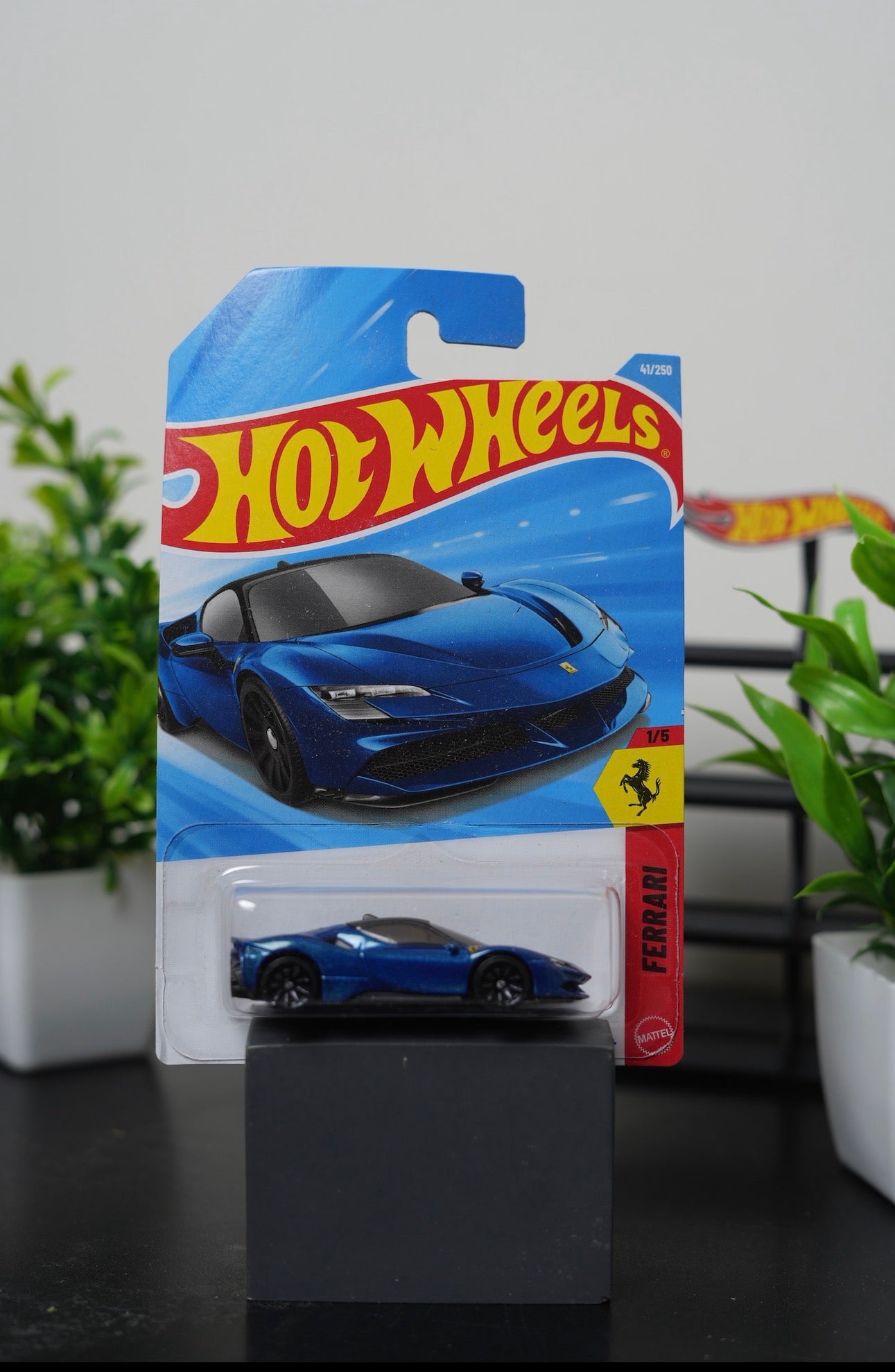 Hot Wheels Ferrari SF90 blue