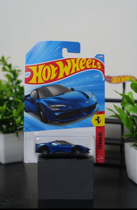 Hot Wheels Ferrari SF90 blue