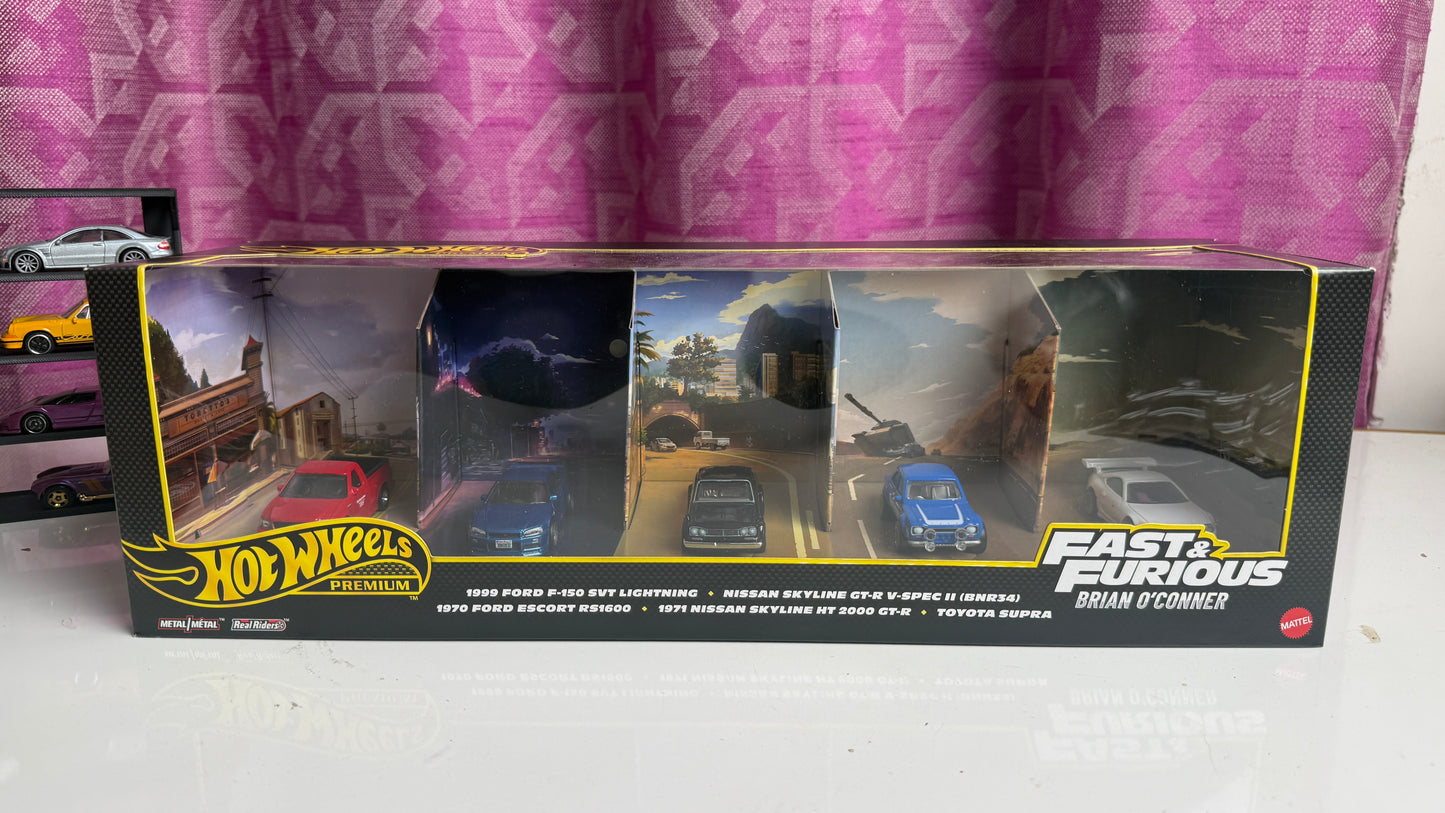 Hot Wheels - Premium Fast & Furious Brian O'Conner 5-Car Collector Set
