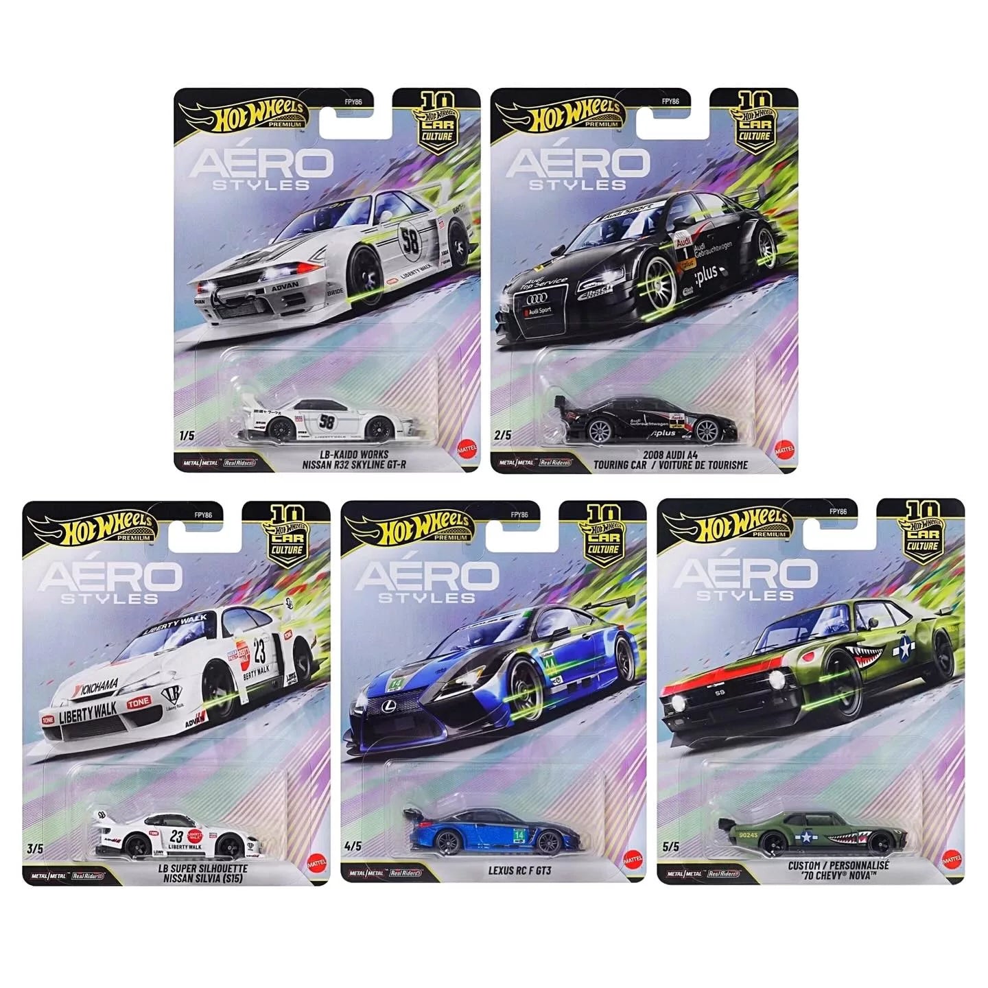 Hot Wheels - Premium Car Culture Aero Styles set of 5